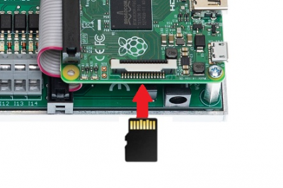 Inserting SD card into the device